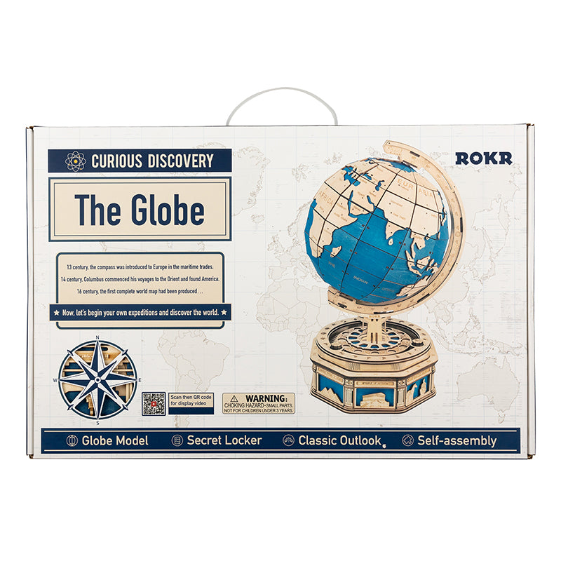 Robotime Globe Earth 567pcs 3D Wooden Puzzle Games Ocean Map Ball Assemble Model Toys Gift for Children Boys