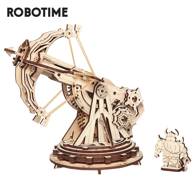 Robotime ROKR Siege Heavy Ballista 3D Wooden Puzzle War Game Assembly Toys Gifts for Children Boys Kids
