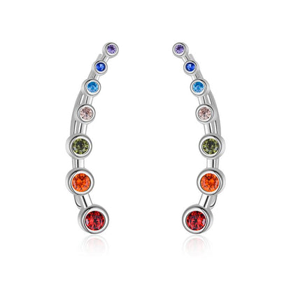 925 Sterling Silver Chakra Earrings Yoga Jewelry for Women Girls