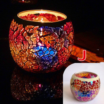 European Glass Mosaic Candle Holder Gift Ornament