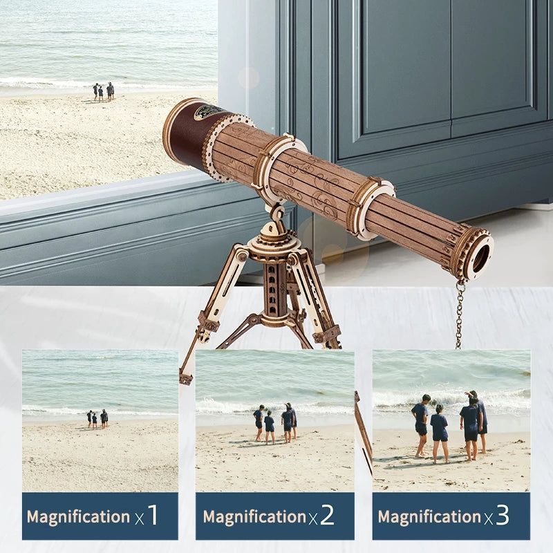 Robotime ROKR Monocular Telescope 3D Wooden Puzzle Game Assembly Toys for Children Teens Adult Birthday Christmas Gift