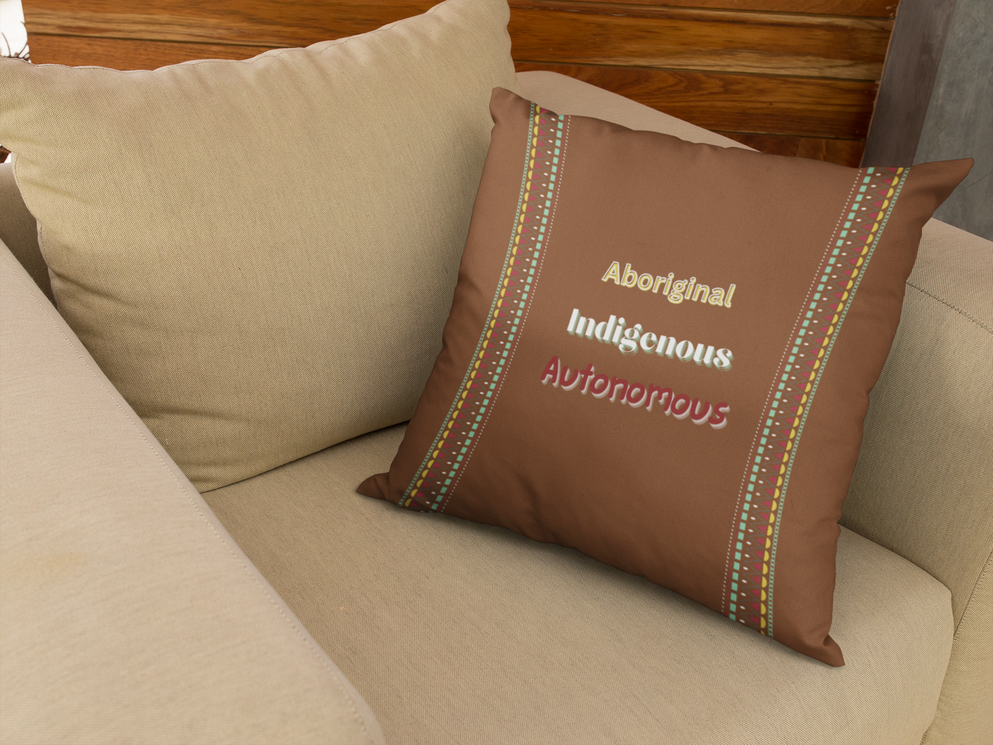 Aboriginal American Turtle Island Autonomous Niiji Spun Polyester Square Decorative Pillow
